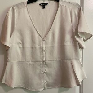 Express white silk top